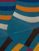 Calze corte donna cotone righe pari azzurro - Gallo 1927 - Official Online Shop