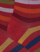 Calze corte donna cotone righe pari rosso - Gallo 1927 - Official Online Shop