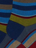 Calze lunghe donna cotone righe multicolor blu - Gallo 1927 - Official Online Shop