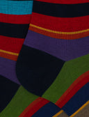 Calze lunghe donna cotone righe multicolor blu - Gallo 1927 - Official Online Shop