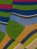 Calze lunghe donna cotone righe multicolor verde - Gallo 1927 - Official Online Shop