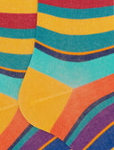 Calze lunghe donna cotone righe multicolor giallo - Gallo 1927 - Official Online Shop