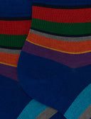 Calze lunghe donna cotone righe multicolor blu - Gallo 1927 - Official Online Shop