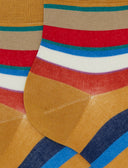 Calze lunghe donna cotone righe multicolor giallo - Gallo 1927 - Official Online Shop