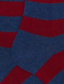Calze lunghe donna cotone blu righe bicolore - Gallo 1927 - Official Online Shop