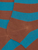 Lange Damensocken aus warmer Baumwolle, braun, zweifarbig gestreift