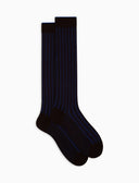 Calze lunghe donna cotone marrone vanisé a coste larghe - Gallo 1927 - Official Online Shop