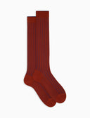 Calze lunghe donna cotone arancio vanisé a coste larghe - Gallo 1927 - Official Online Shop