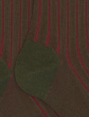 Calze lunghe donna cotone verde vanisé a coste larghe - Gallo 1927 - Official Online Shop
