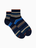 Calze cortissime donna cotone blu righe multicolor - Gallo 1927 - Official Online Shop