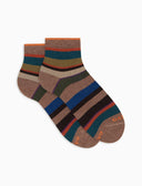 Calze cortissime donna cotone beige righe multicolor - Gallo 1927 - Official Online Shop