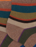 Calze cortissime donna cotone beige righe multicolor - Gallo 1927 - Official Online Shop