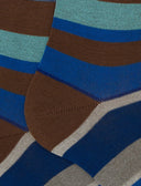 Calze lunghe donna cotone righe multicolor marrone - Gallo 1927 - Official Online Shop