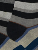 Calze lunghe donna cotone righe multicolor grigio - Gallo 1927 - Official Online Shop