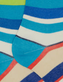 Calze lunghe donna cotone righe multicolor azzurro - Gallo 1927 - Official Online Shop