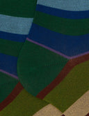 Calze lunghe donna cotone righe multicolor verde - Gallo 1927 - Official Online Shop