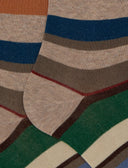 Calze lunghe donna cotone righe multicolor beige - Gallo 1927 - Official Online Shop