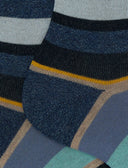 Calze corte donna cotone righe multicolor blu - Gallo 1927 - Official Online Shop