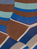 Calze corte donna cotone righe multicolor marrone - Gallo 1927 - Official Online Shop
