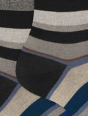 Calze corte donna cotone righe multicolor grigio - Gallo 1927 - Official Online Shop