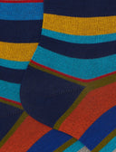 Calze corte donna cotone righe multicolor blu - Gallo 1927 - Official Online Shop