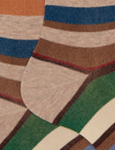 Calze corte donna cotone righe multicolor beige - Gallo 1927 - Official Online Shop