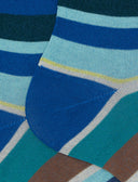 Calze corte donna cotone righe multicolor blu - Gallo 1927 - Official Online Shop