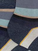 Calze cortissime donna cotone righe multicolor blu - Gallo 1927 - Official Online Shop