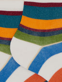 Calze cortissime donna cotone righe multicolor bianco - Gallo 1927 - Official Online Shop