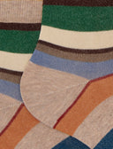 Calze cortissime donna cotone righe multicolor beige - Gallo 1927 - Official Online Shop