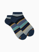 Calze fantasmini donna cotone righe multicolor blu - Gallo 1927 - Official Online Shop