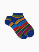 Calze fantasmini donna cotone righe multicolor blu - Gallo 1927 - Official Online Shop