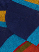 Calze fantasmini donna cotone righe multicolor blu - Gallo 1927 - Official Online Shop