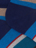 Calze fantasmini donna cotone righe multicolor blu - Gallo 1927 - Official Online Shop