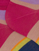 Calze fantasmini donna cotone righe multicolor fucsia - Gallo 1927 - Official Online Shop