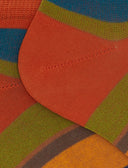 Calze fantasmini donna cotone righe multicolor arancio - Gallo 1927 - Official Online Shop