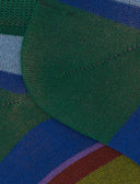 Calze fantasmini donna cotone righe multicolor verde - Gallo 1927 - Official Online Shop