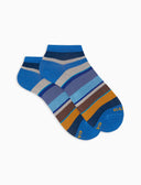 Calze fantasmini donna cotone righe multicolor azzurro - Gallo 1927 - Official Online Shop
