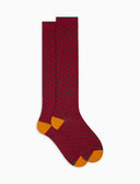 Calze lunghe donna cotone fantasia pois rosso - Gallo 1927 - Official Online Shop