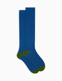 Calze lunghe donna cotone fantasia pois azzurro - Gallo 1927 - Official Online Shop