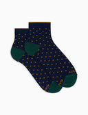 Calze cortissime donna cotone fantasia pois blu - Gallo 1927 - Official Online Shop