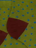 Calze cortissime donna cotone fantasia pois verde - Gallo 1927 - Official Online Shop