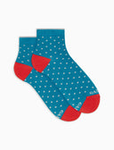 Calze cortissime donna cotone fantasia pois azzurro - Gallo 1927 - Official Online Shop