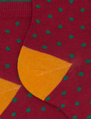 Calze cortissime donna cotone fantasia pois rosso - Gallo 1927 - Official Online Shop