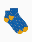 Calze cortissime donna cotone fantasia pois azzurro - Gallo 1927 - Official Online Shop