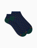 Calze fantasmini donna cotone fantasia pois blu - Gallo 1927 - Official Online Shop