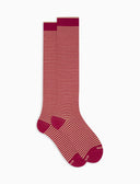 Calze lunghe donna cotone righe windsor fuscia - Gallo 1927 - Official Online Shop
