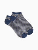 Calze fantasmini donna cotone righe windsor blu - Gallo 1927 - Official Online Shop