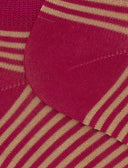 Calze fantasmini donna cotone righe windsor fucsia - Gallo 1927 - Official Online Shop