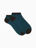 Calze fantasmini donna cotone righe windsor azzurro - Gallo 1927 - Official Online Shop